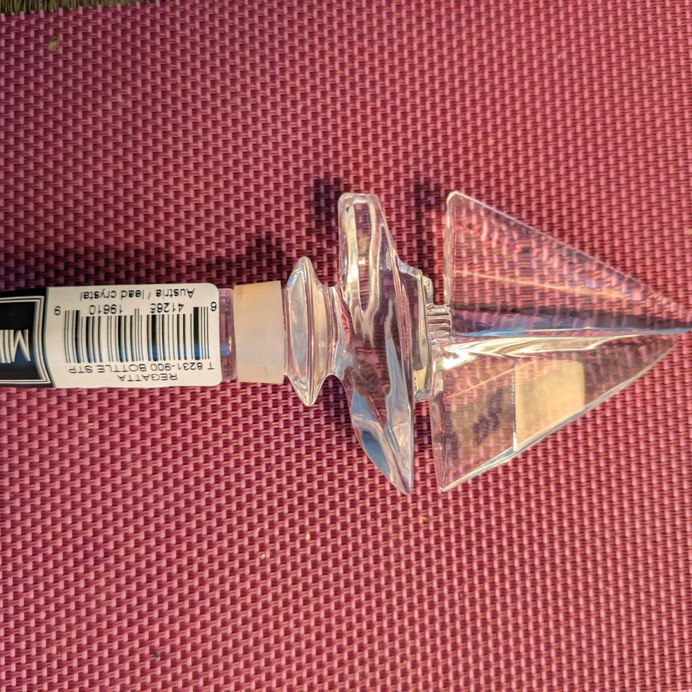 Mikasa Clear Crystal Bottle Stopper Made In Austria New